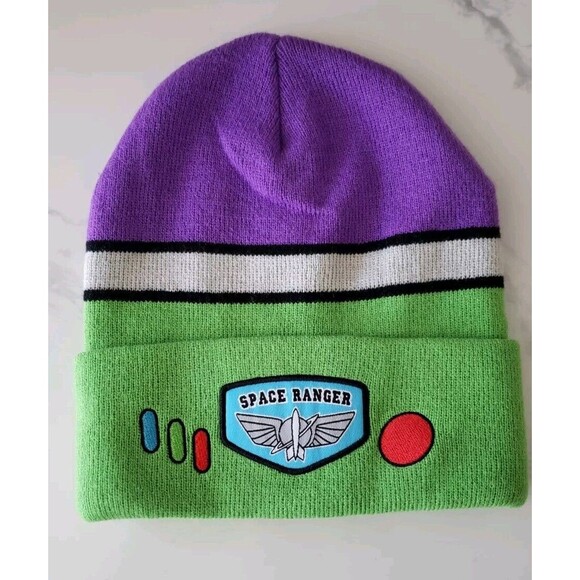 Disney Toy Story Space Ranger Buzz Lightyear Costume Knit Cuff Beanie Hat - Picture 1 of 4
